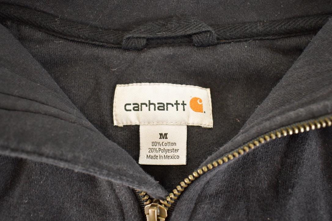 Vintage 1990s Carhartt Zip Up Hoodie Workwear Sweatshirt Mens M