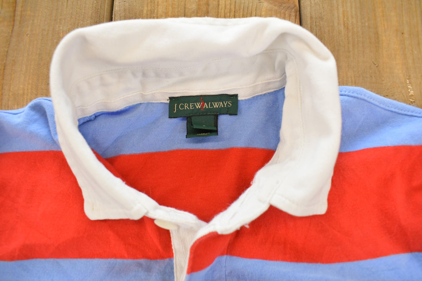 Vintage Y2K J Crew Striped Rugby Long Sleeve Polo Shirt Men's S