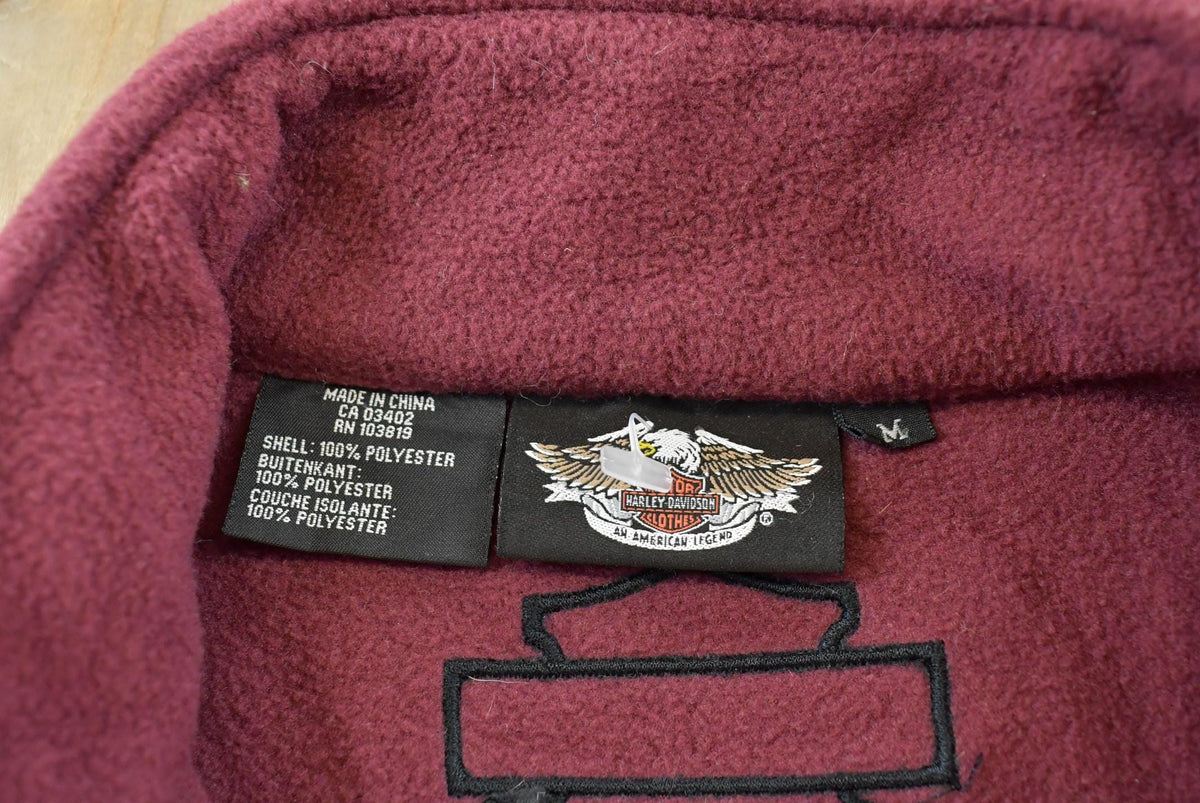Vintage 2000s Harley Davidson Embroidered Full Zip Fleece Sweater Vest Women's Medium