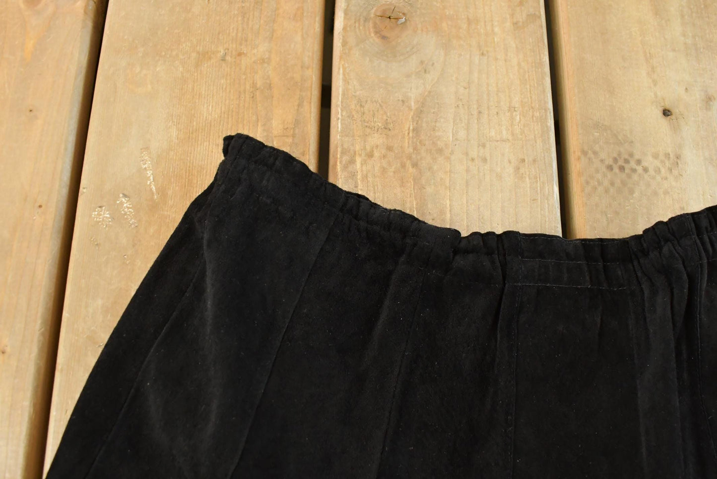 Vintage 1990s Eco by Pezzoli Suede Leather Flared Skirt Women's 27