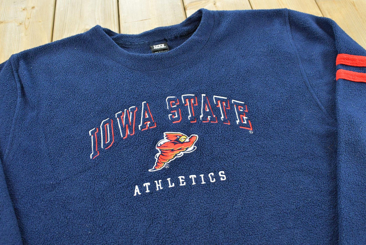Vintage 1990s Iowa State University Cyclones Embroidered Collegiate Crewneck Fleece Sweatshirt Men's L