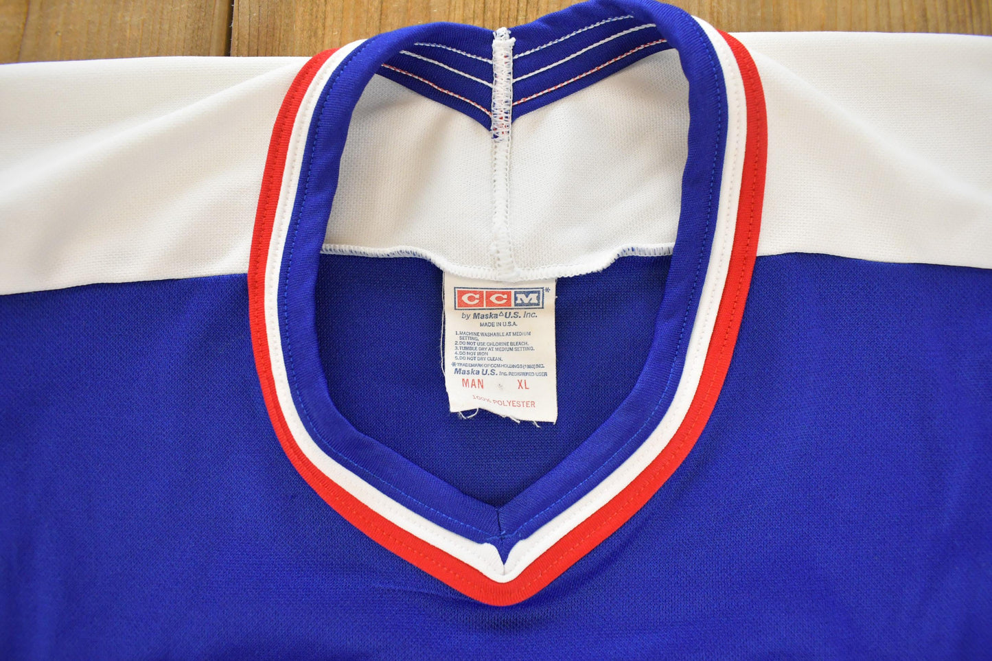 Vintage 1980s Team USA CCM Maska Embroidered Olympic Hockey Jersey Men's XL