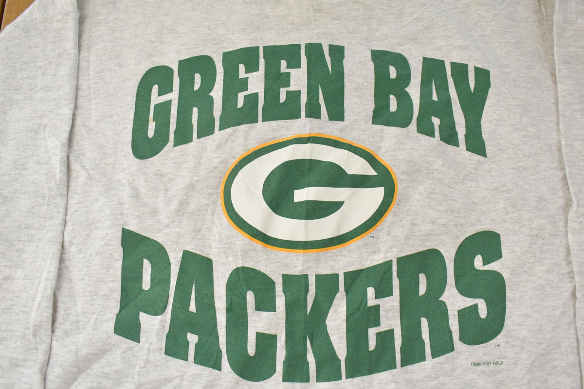 Vintage 1997 Green Bay Packers NFL Football Graphic Print Crewneck Sweatshirt Men's 2XL