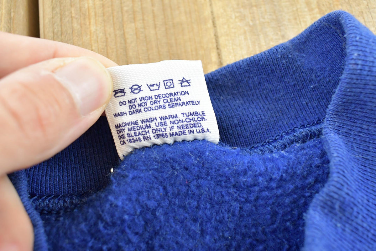 Vintage 1990s BVD Blue Blank Crewneck Sweatshirt Men's L