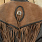 Vintage 1980s Leather Western Fringe Jacket Women's Small
