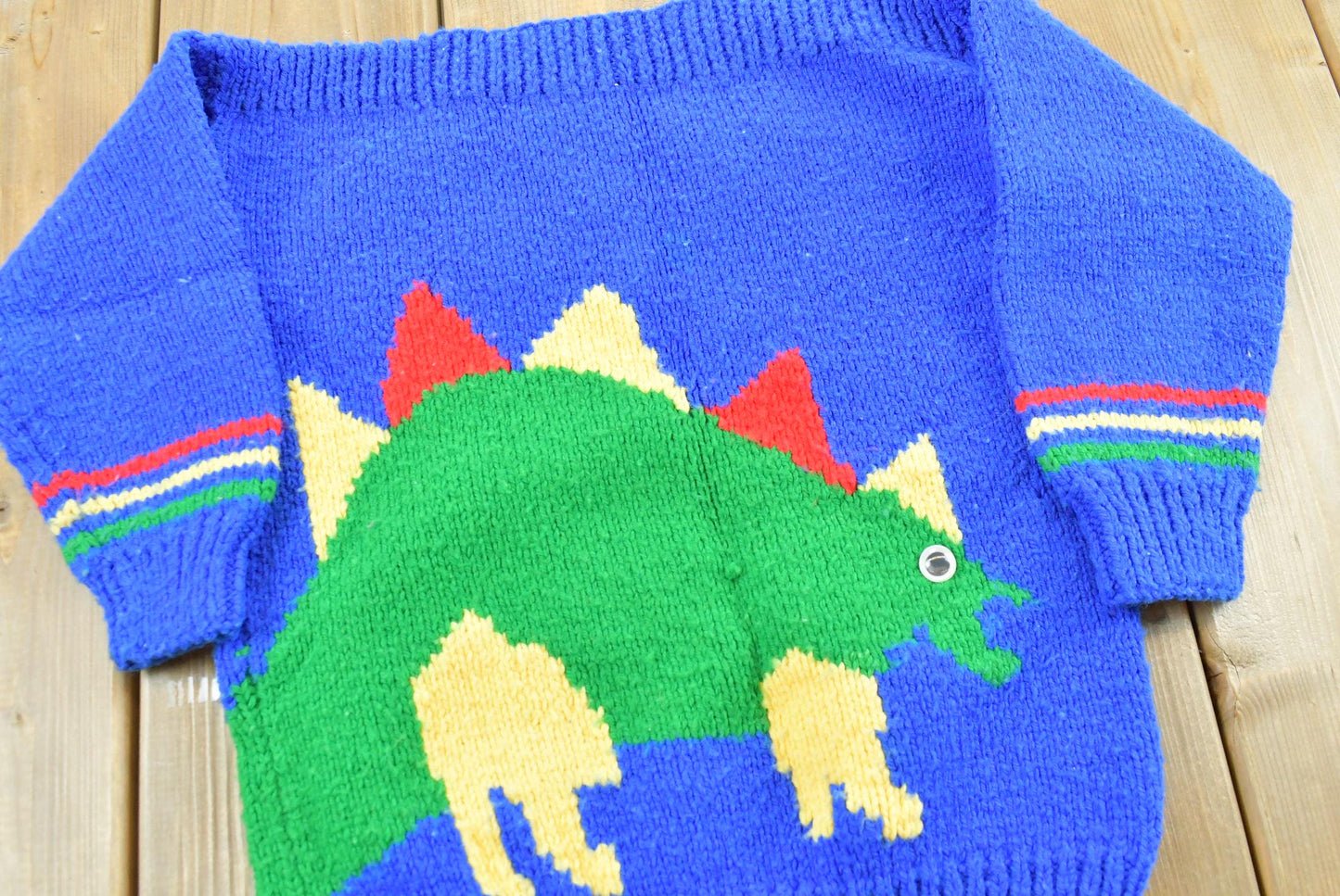 Vintage 1990s Stegosaurus Knit Sweater Youth XS