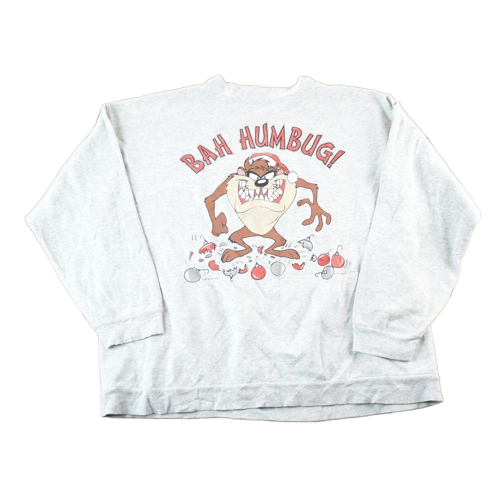 Vintage 1990s Taz Bah Humbug Looney Tunes Crewneck Mens XL