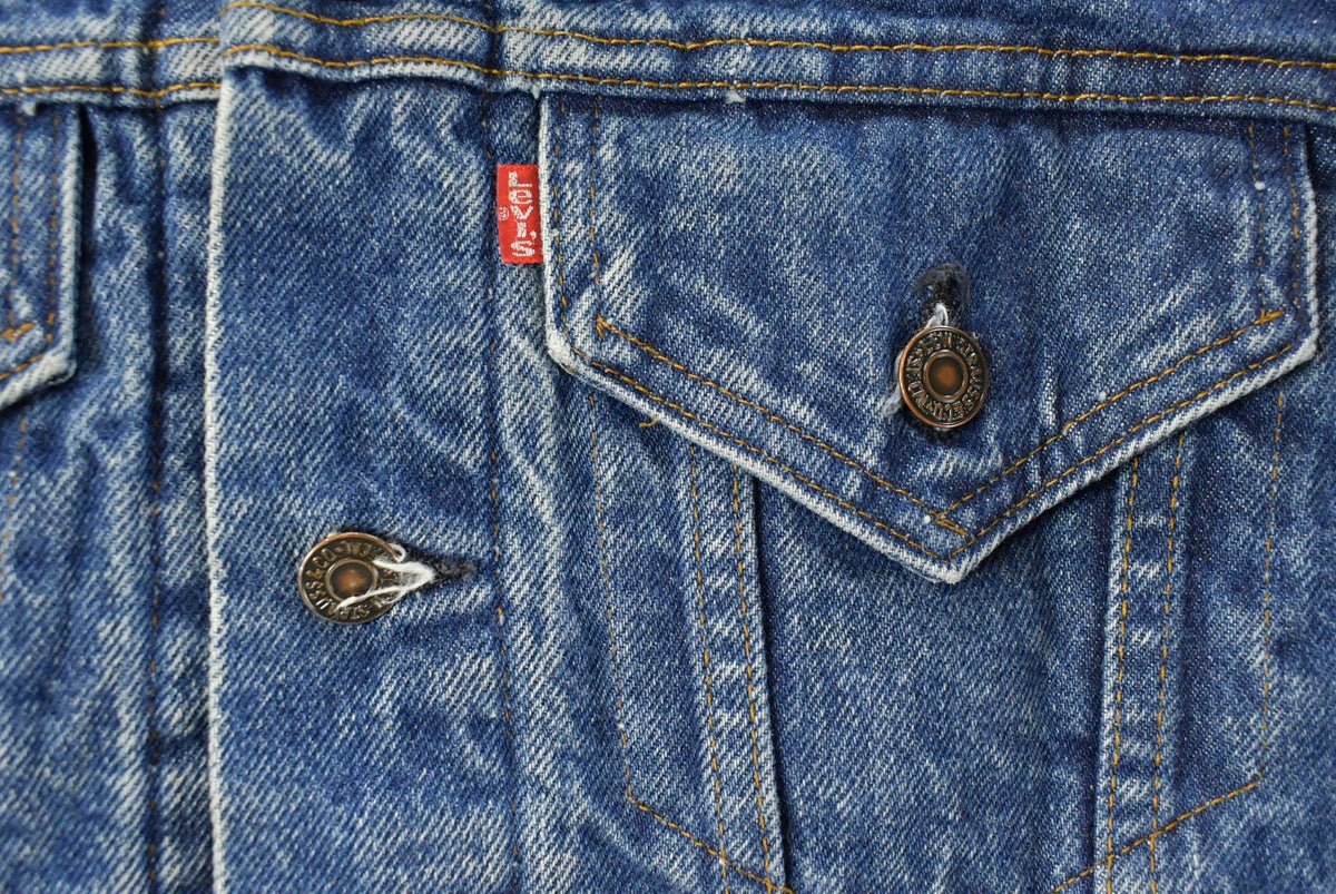 Vintage 1980s Levi's Blanket Lined Denim Jean Trucker Jacket Men's 36