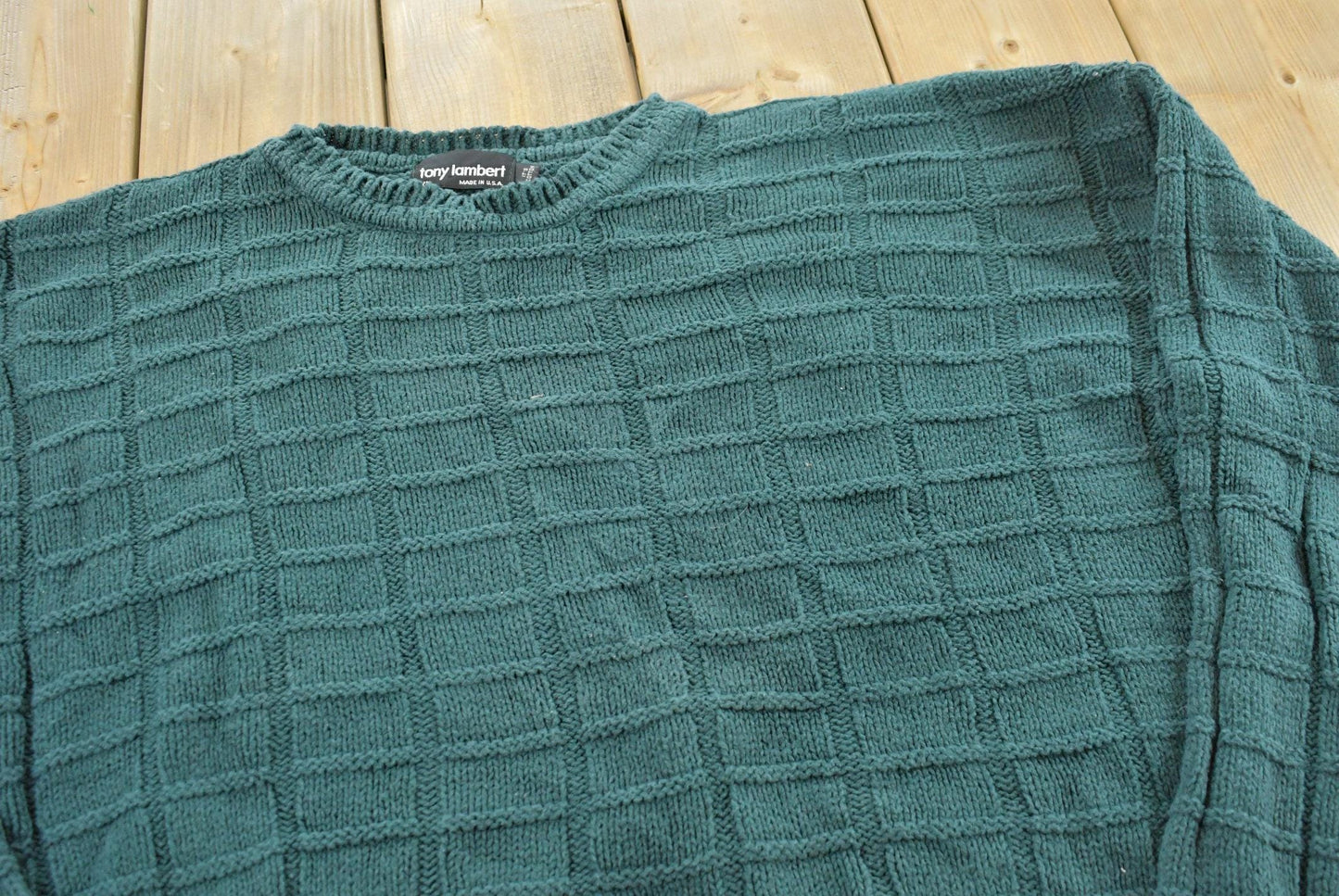 Vintage Tony Lambert Knitted Textured Sweater Mens L