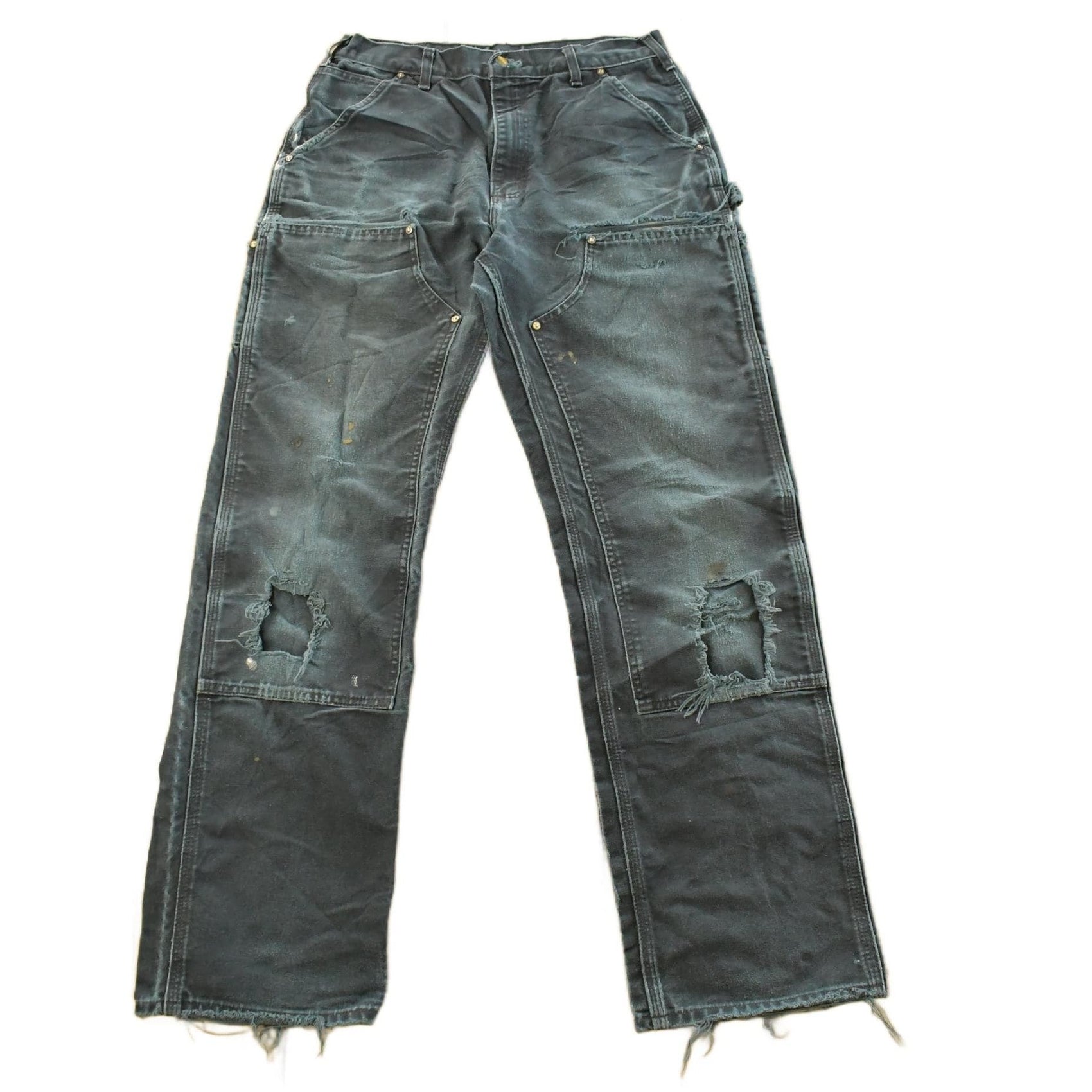 Vintage 1990s Carhartt Distressed Sun Faded Double Knee Pants Men's 31 x 32
