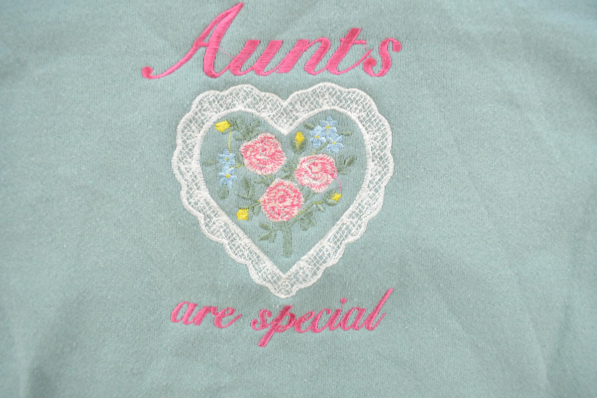 Vintage 1990s Aunts Are Special Embroidered Crewneck Sweater Women's S