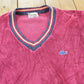 Vintage 1980s Izod Lacoste Velour V-Neck Sweatshirt Men's M / 80s Streetwear / Basic Layering Essential