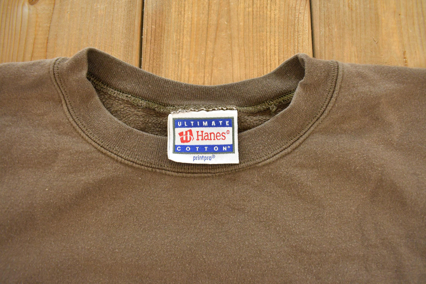 Vintage 2000s Hanes Blank Brown Crewneck Sweatshirt Men's L