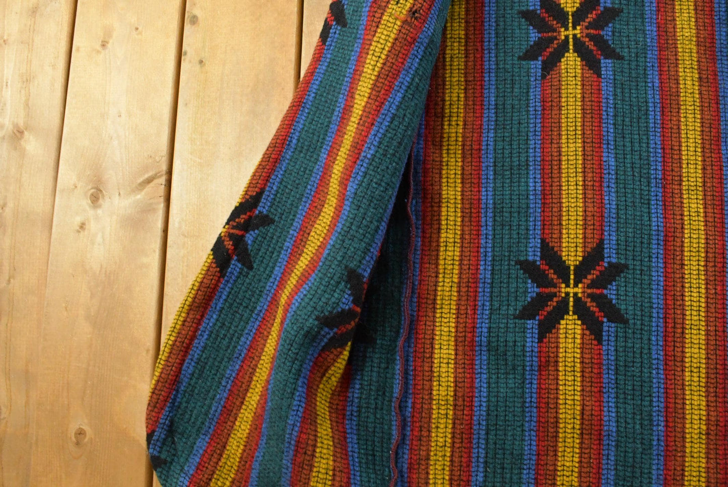 Vintage 1990s Ivy Koral Western All Over Print Wool Robe Men's M