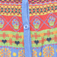 Vintage 1990s Via Sonate Abstract Pattern Knit Cardigan Sweater Women's L