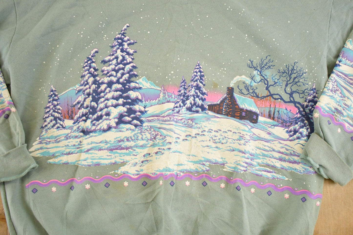 Vintage 1980s Lifestyles AOP Outdoorsman Souvenir Crewneck Sweatshirt Womens XL
