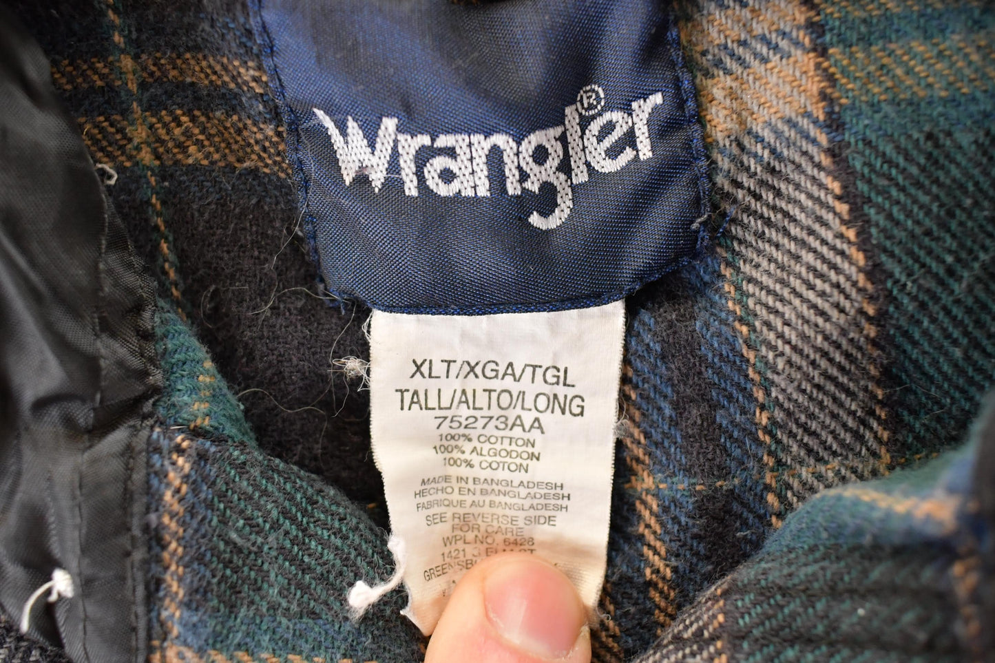 Vintage 1990s Wrangler Plaid Western Style Button Up Shirt Men's Large