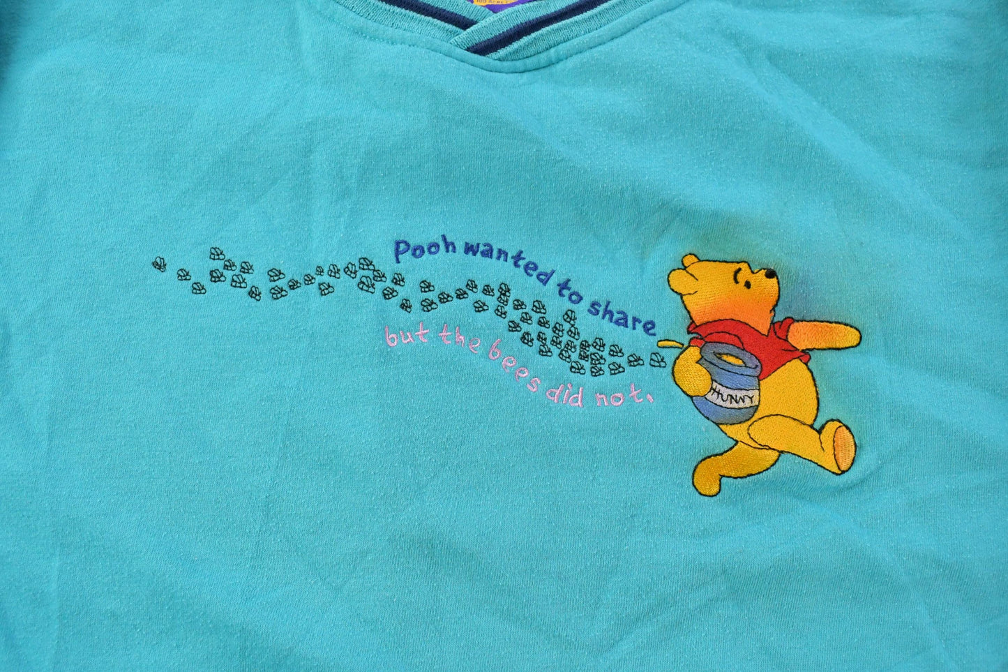 Vintage 1990s Disney Winnie The Pooh Winter Crewneck Sweatshirt Men's L