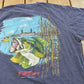 Vintage 2000s FH Davis Bass Sport Fishing Graphic Pocket T- Shirt Mens L