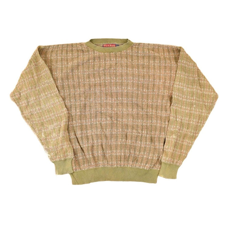 Vintage 1990s S A Bank Knit Crewneck Sweater Men's L
