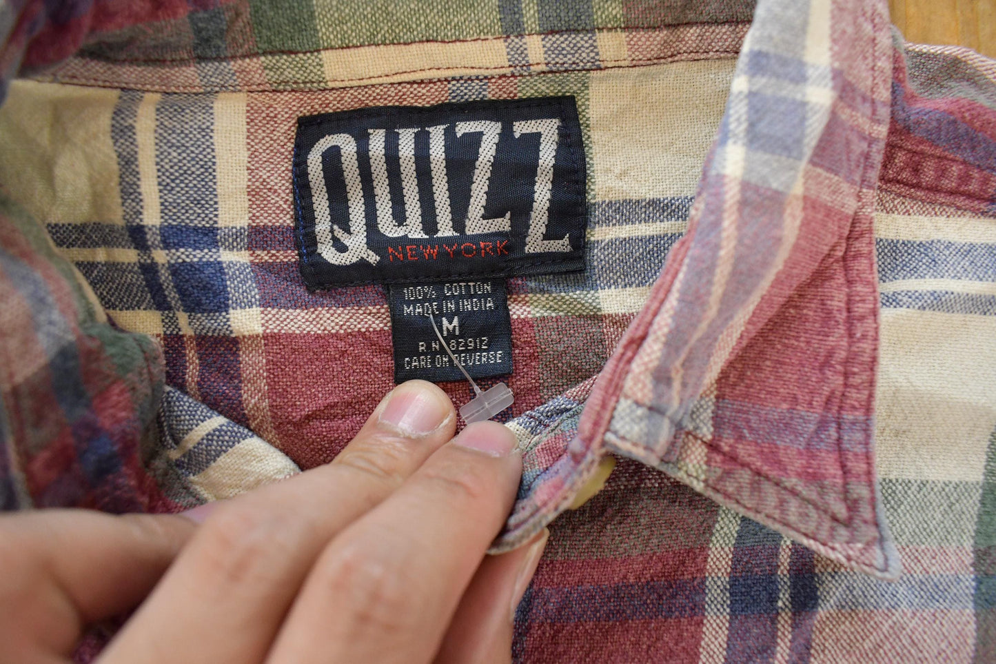 Vintage 1990s Quizz Plaid Flannel Button Up Shirt Women's M