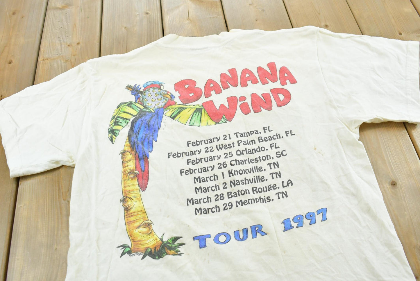 Vintage 1997 Giant Jimmy Buffett Banana Wind Tour T-Shirt Size M Men's Medium