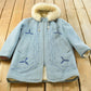 Vintage 1970s Hudson Bay Wool Embroidered Parka Jacket Shell Fur Trim Women's L