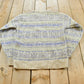 Vintage 1990s Colours Alexander Julian Knit Shetland Wool Argyle Crewneck Sweater Men's S / 90s Knitted Sweatshirt / Made in Hong Kong