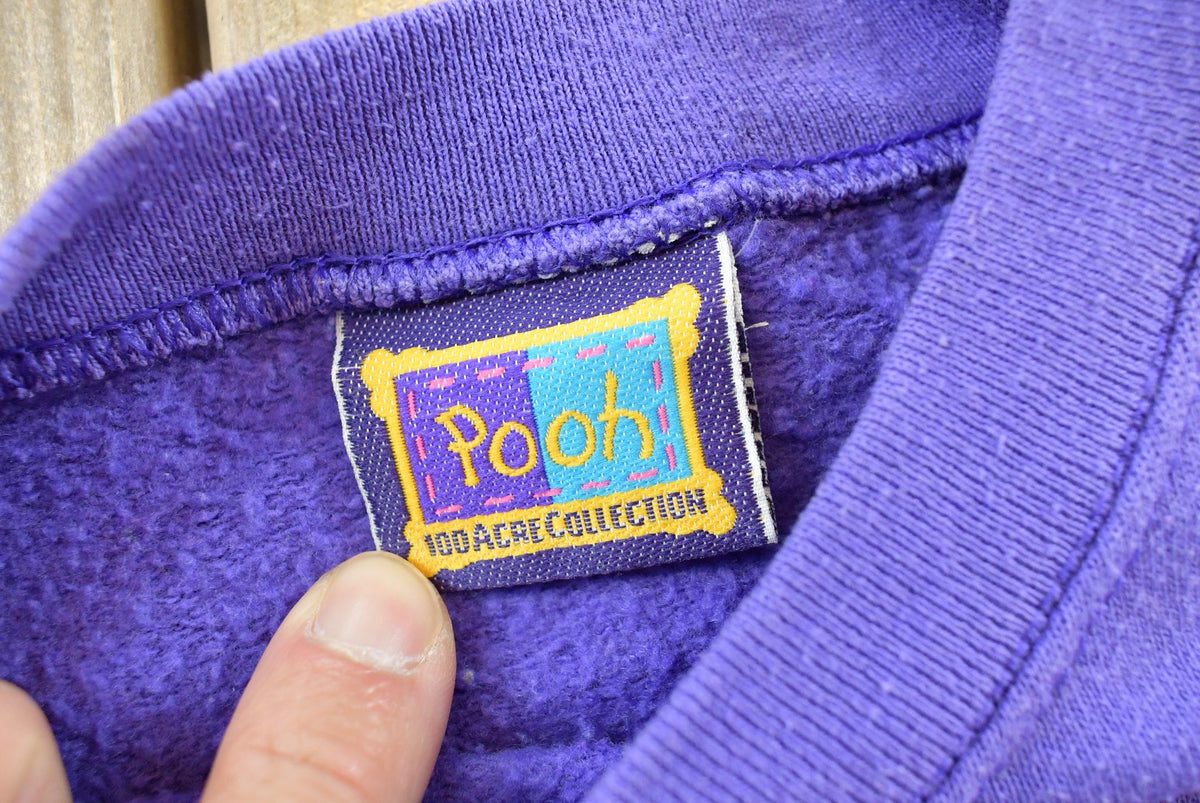 Vintage 1990s Pooh and Tigger Embroidered Walt Disney Crewneck Sweater Youth M