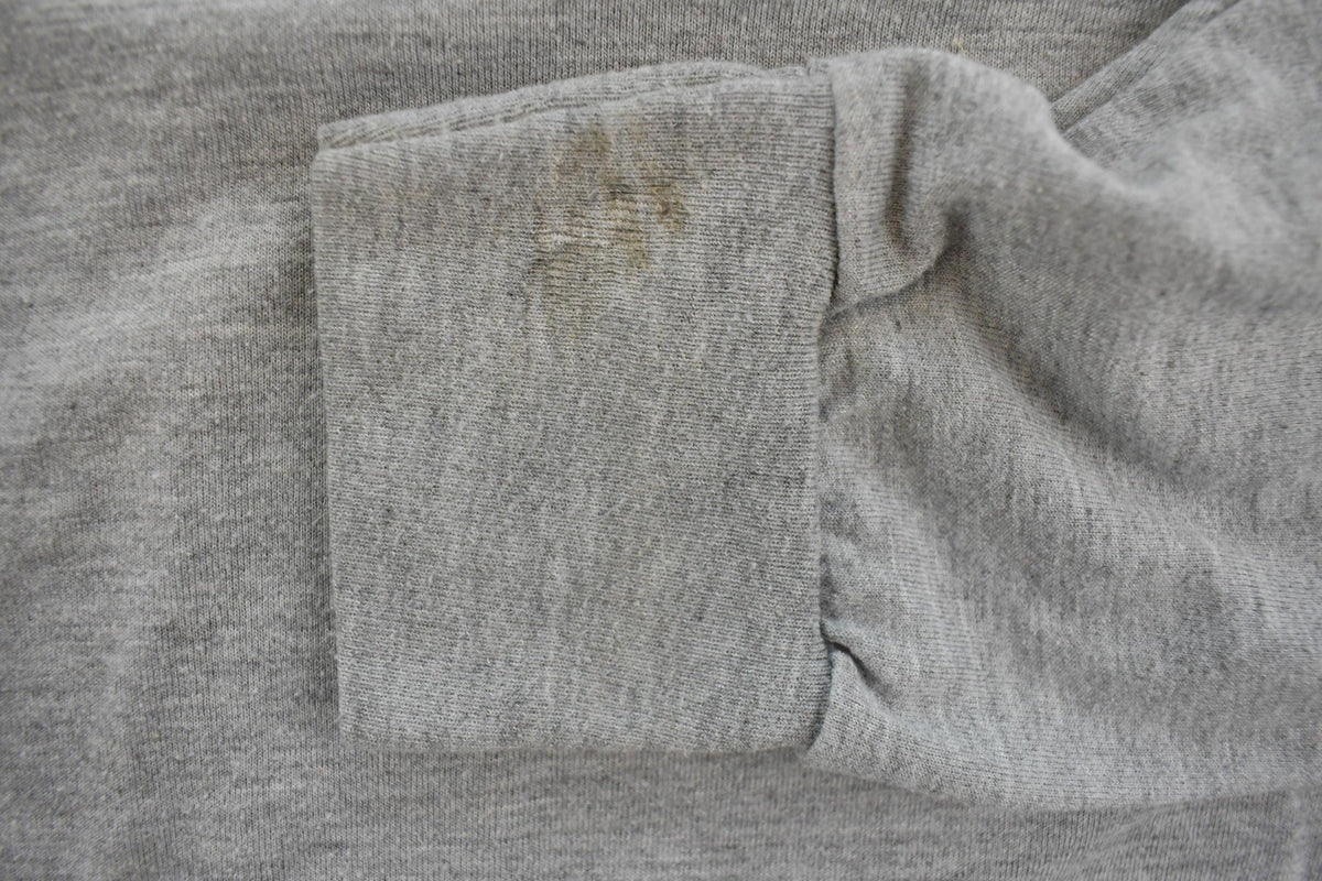 Vintage 1990 Army Heather Grey Mock Neck Long Sleeve T Shirt Men's M