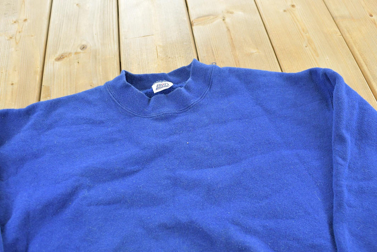 Vintage 1990s BVD Blue Blank Crewneck Sweatshirt Men's L