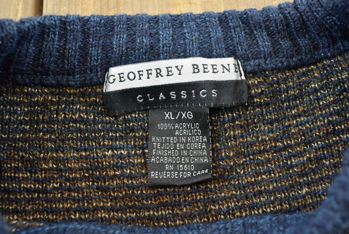 Vintage 1990s Geoffrey Beene Acrylic Knit Crewneck Sweater Men's L