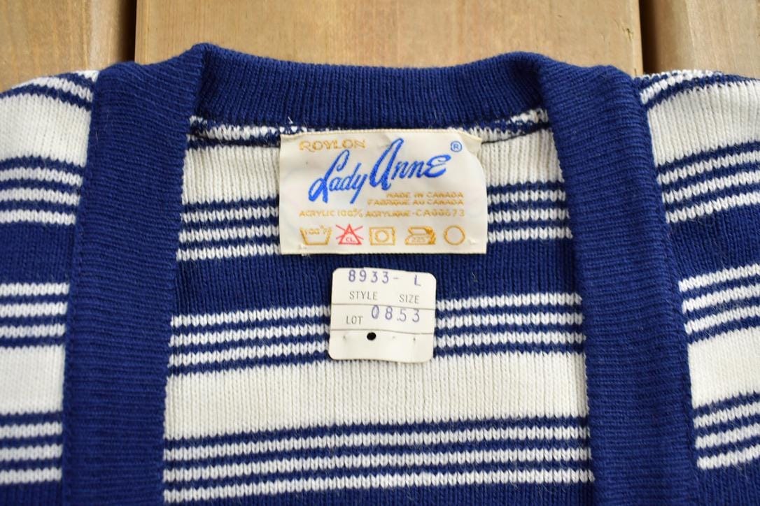 Vintage 1960s Roylon Lady Anne Knit Women's Button Up Shirt Youth L