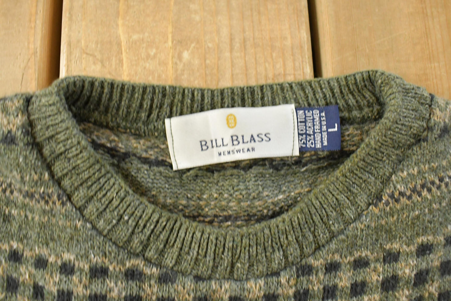 Vintage 1990s Bill Blass Knit Crewneck Sweater Mens L