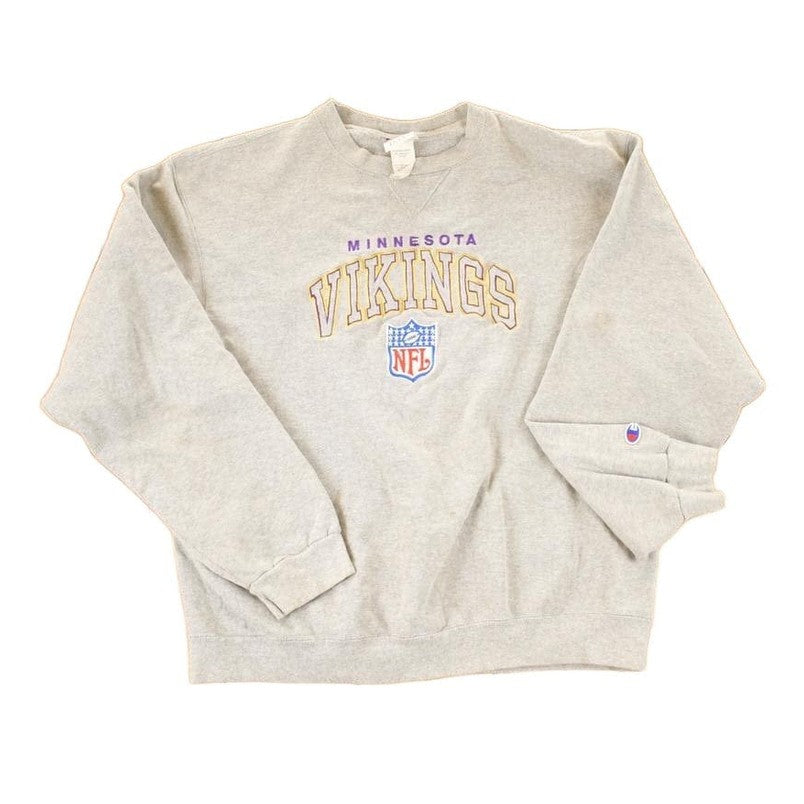 Vintage 1990s Champion Minnesota Vikings Embroidered NFL Crewneck Sweatshirt Men's L