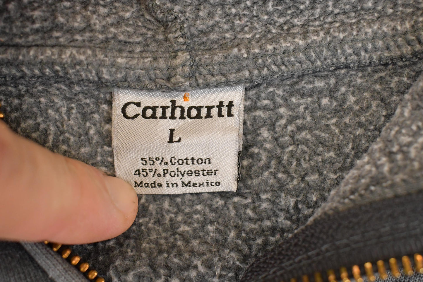 Vintage Y2K Distressed Carhartt Full Zip Hoodie Sweatshirt Men's L