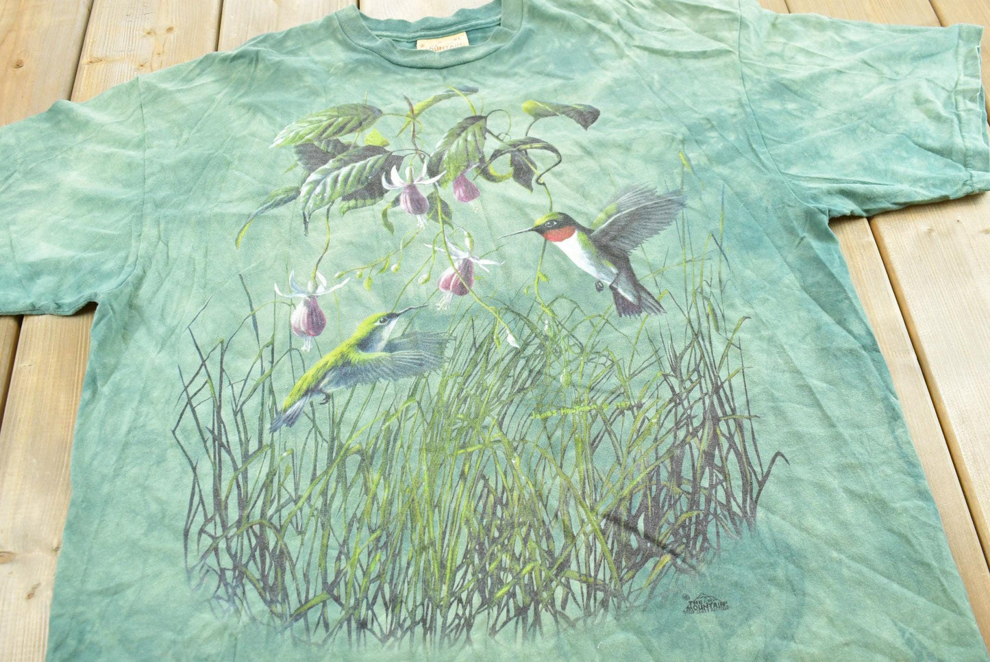 Vintage 2000s The Mountain Hummingbird Garden Tie Dye T-Shirt Men's XL