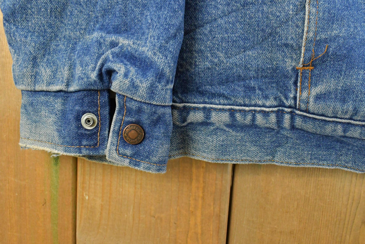 Vintage 1980s Wrangler Western Wear Blanket Lined Denim Jean Jacket Men's XL