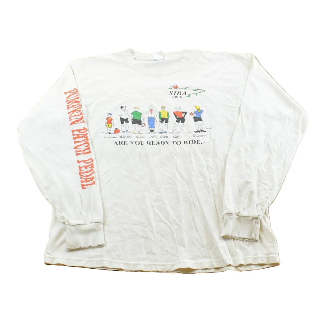 Vintage 2006 Pumpkin Patch Pedal Cycling Long Sleeve T-Shirt Men's L