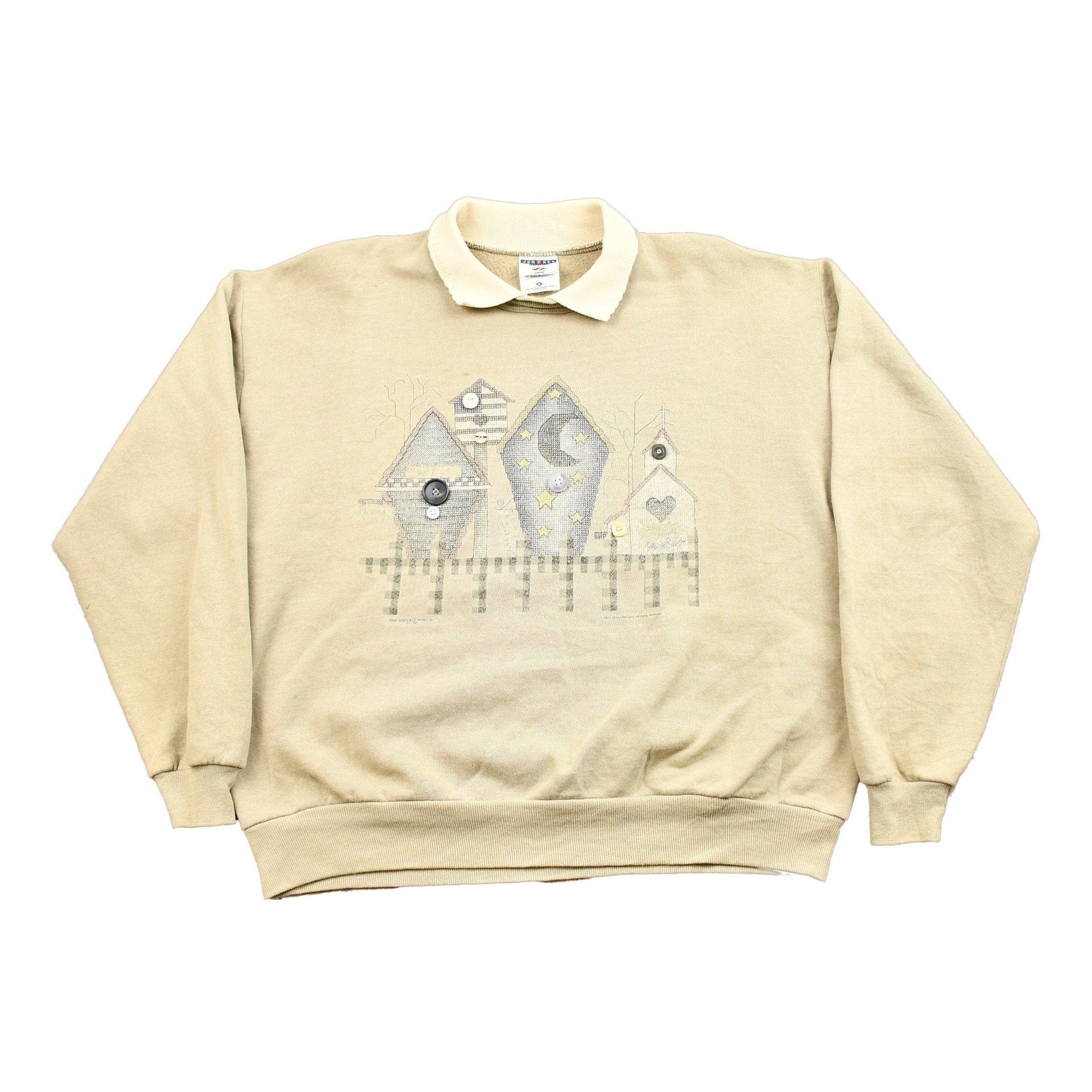 Vintage 1998 Cute Collared Crewneck Sweater Men's Large