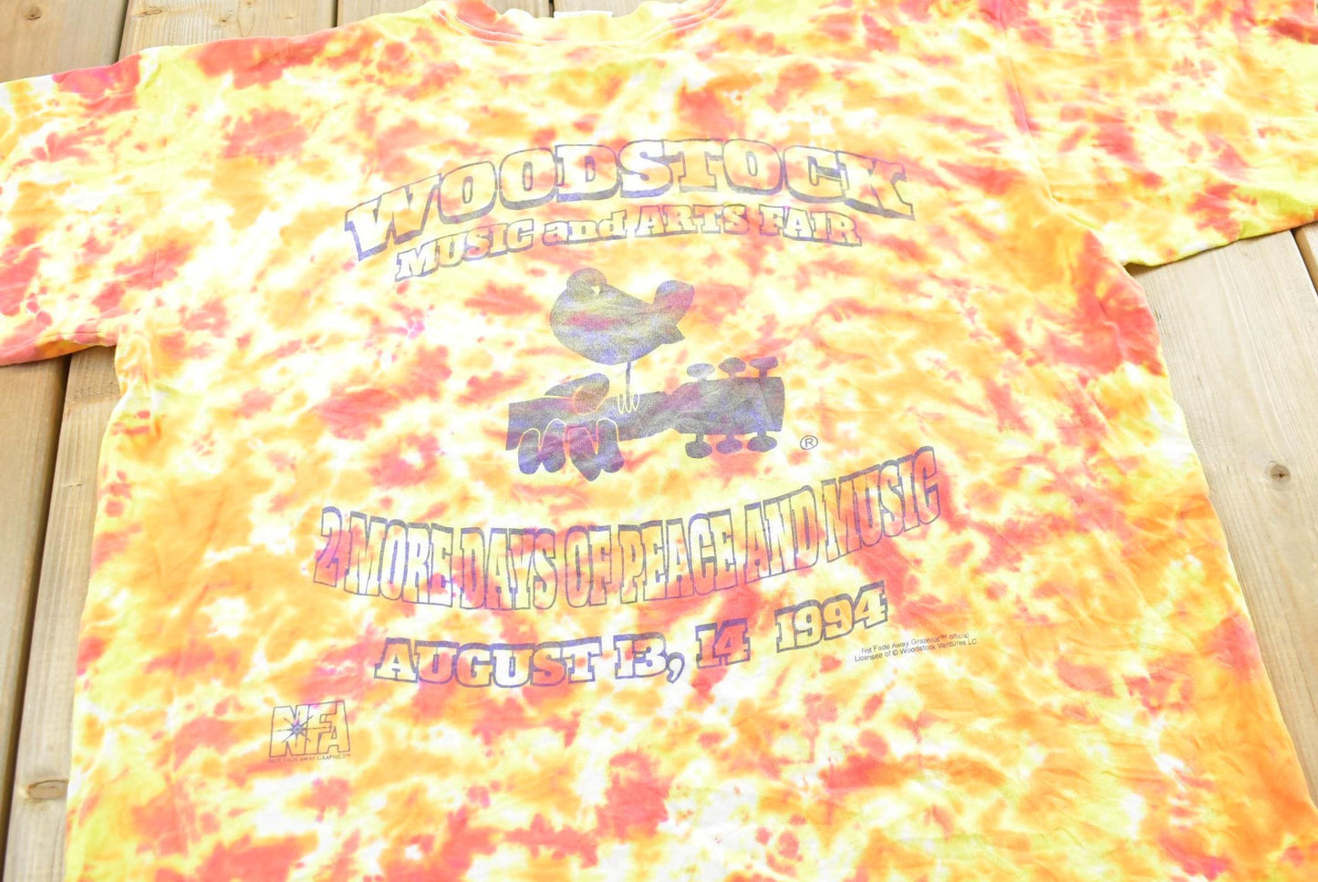 Vintage 1994 Not Fade Away Woodstock Music Festival Tie Dye T-shirt Mens XL