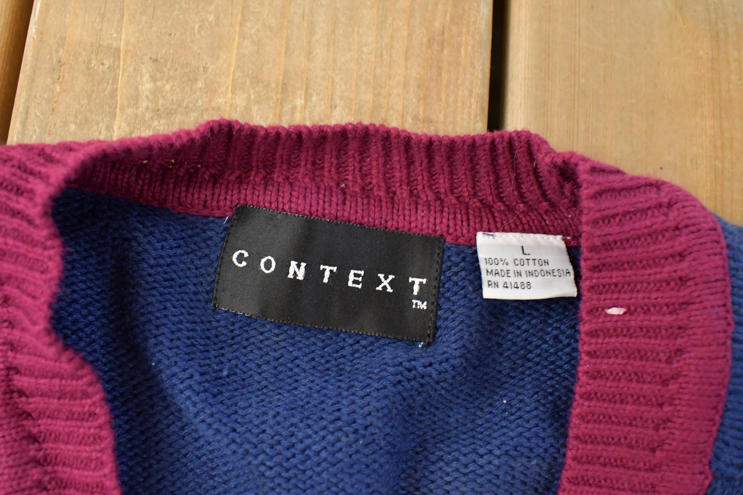 Vintage 1990s Context Golf Knit Cardigan Sweater Men's Large