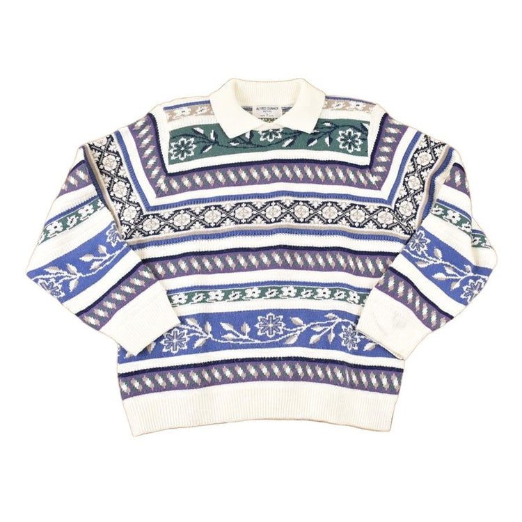 Vintage 1990s Alfred Dunner Petite Knit Collared Sweater Women's L