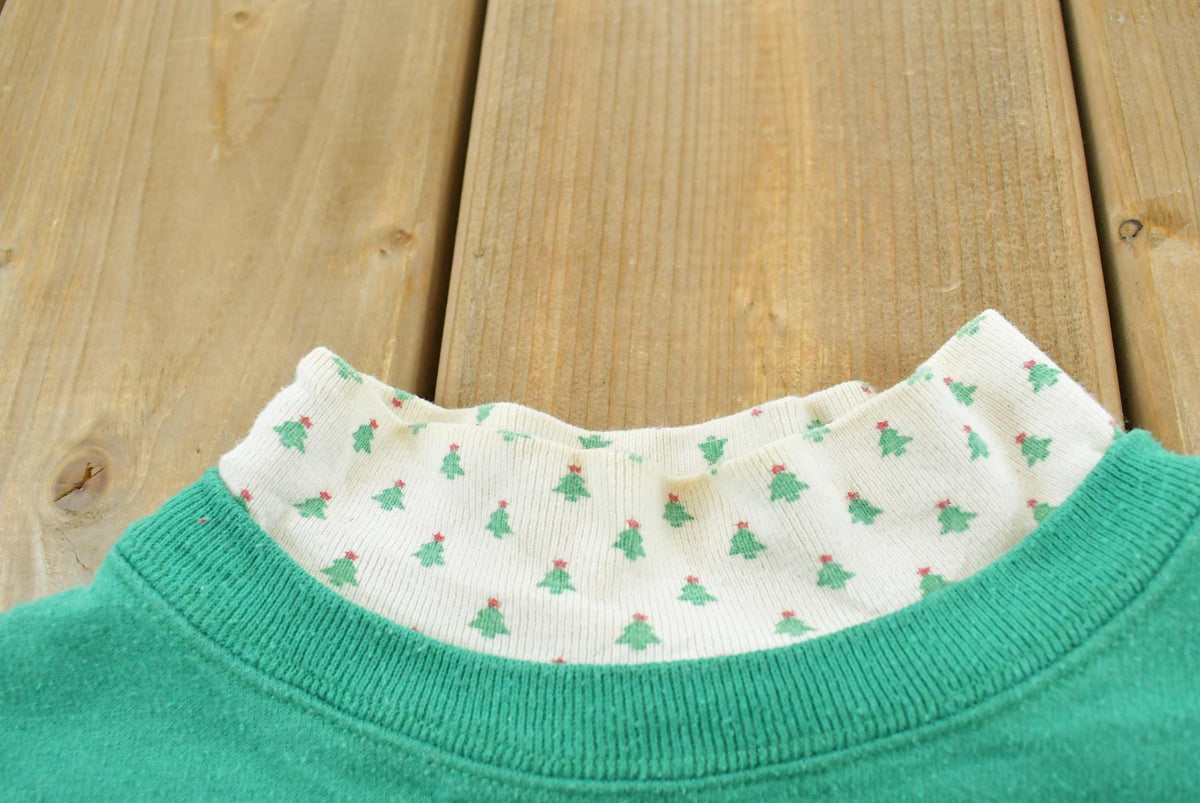 Vintage 1990s Teddy Bear Sweet Christmas Double Collar Sweatshirt Men's L