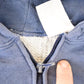 Vintage 1990s Thermal Lined Zip Up Blank Navy Hoodie Sweatshirt Men's L