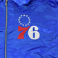 Vintage Y2K DEADSTOCK Philadelphia 76ers NBA Hardwood Classics Basketball Snap On Button Satin Jacket Mens 60 Men's 3XL