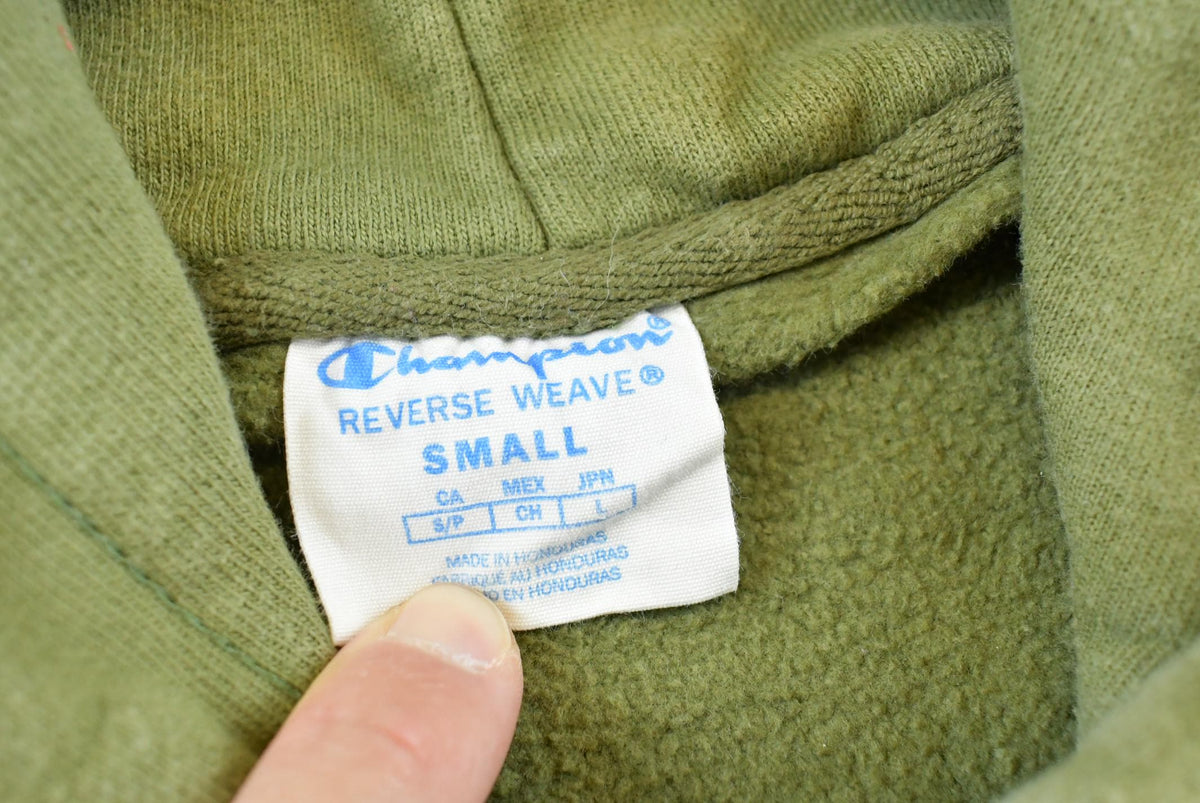 Vintage 2000s Champion Reverse Weave Green Blank Hoodie Sweatshirt Men's S