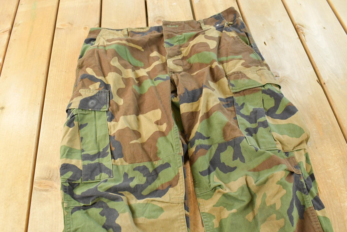 Vintage 1980s Army Woodland Camouflage Cargo Pants Men's L