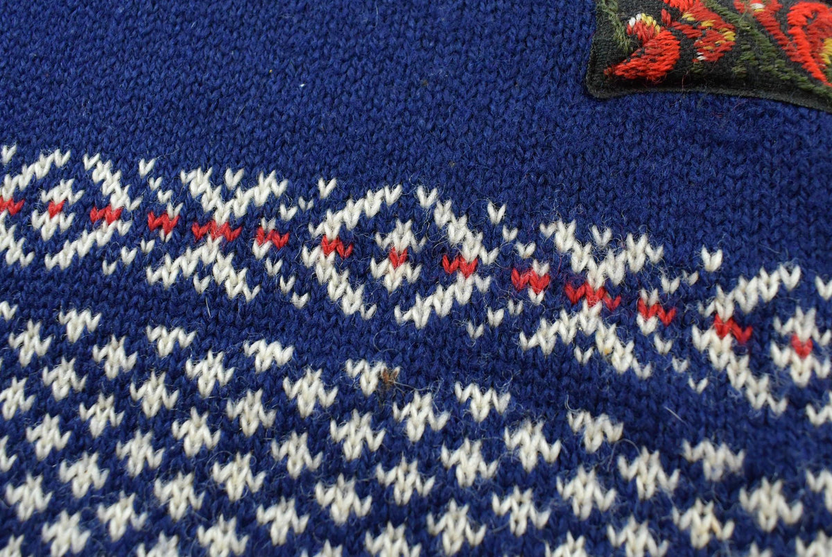 Vintage 1990s Norwool Wool Knit Abstract Pattern Sweater Men's L
