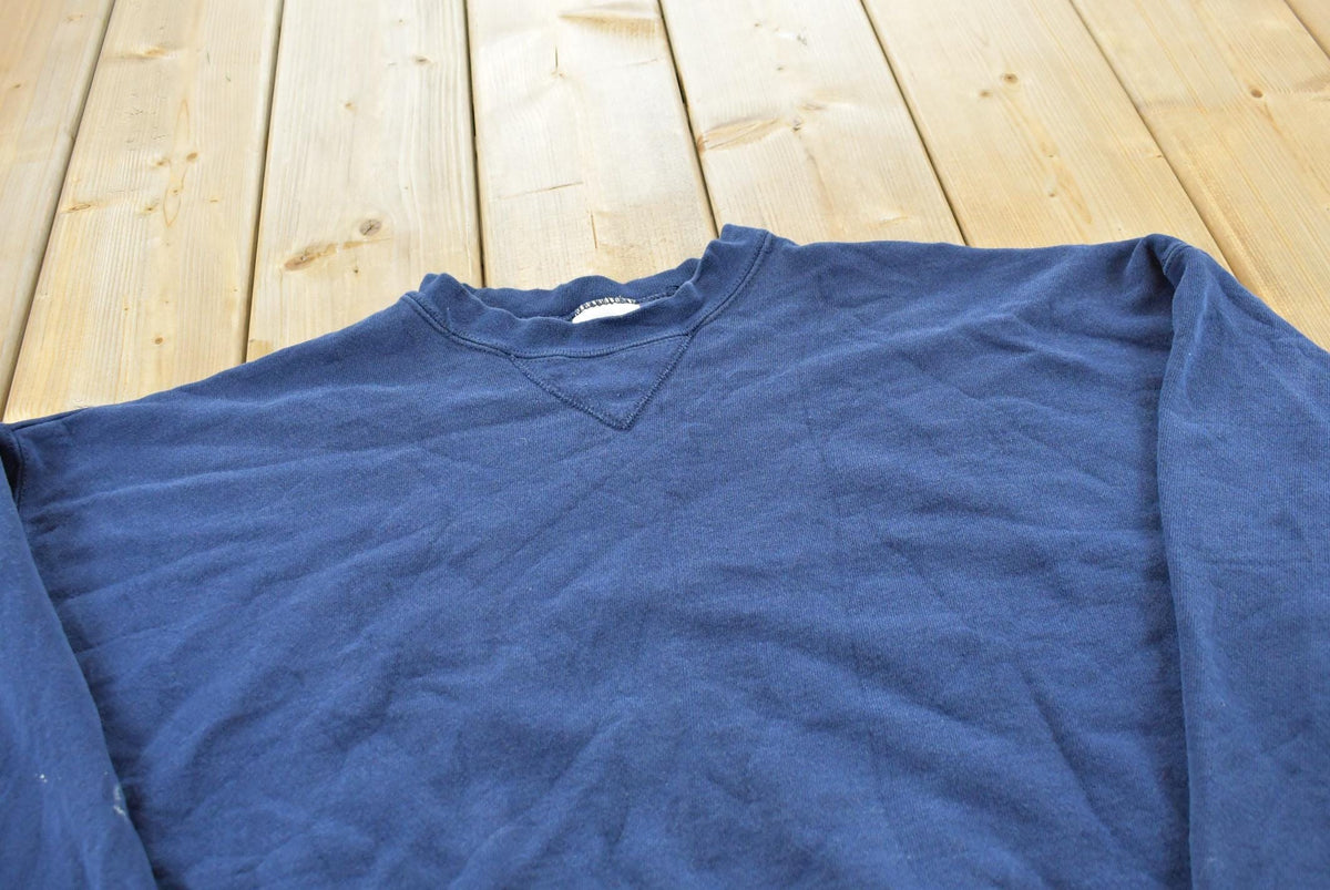 Vintage 1990s Tultex Blank Blue Crewneck Sweatshirt Men's XL